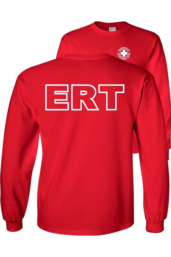 Emergency Response Team Long Sleeve Shirt ERT incident response teams-Red-Medium