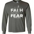 thumbnail image 1 of Fair Game Faith Over Fear Long Sleeve Shirt, Christian Graphic Tee-Charcoal-XL, 1 of 4