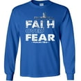 thumbnail image 1 of Fair Game Faith Over Fear Long Sleeve Shirt, Christian Graphic Tee-Royal Blue-Small, 1 of 4