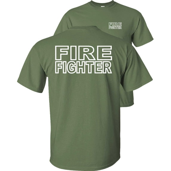 Fair Game Firefighter EMT T-Shirt-Military-Green-2x