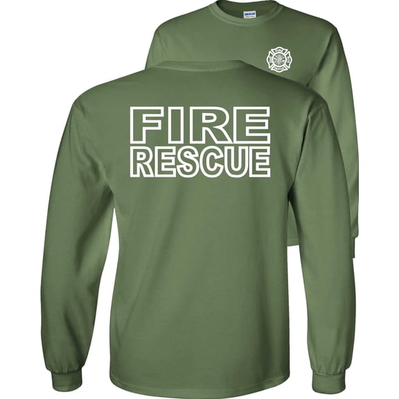 Fair Game Fire Rescue Long Sleeve Shirt-Military Green-Medium