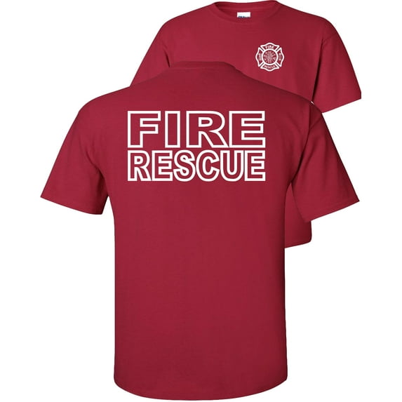 Fair Game Fire Rescue T-Shirt-Cardinal-Red-XL