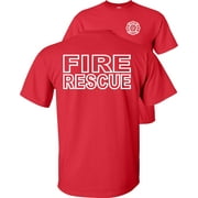 Fair Game Fire Rescue T-Shirt, Firefighter Graphic Tee-Red-M