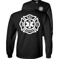 thumbnail image 1 of Fair Game Firefighter EMT Long Sleeve Shirt Fire/EMT Graphic Tee-Black-Small, 1 of 5