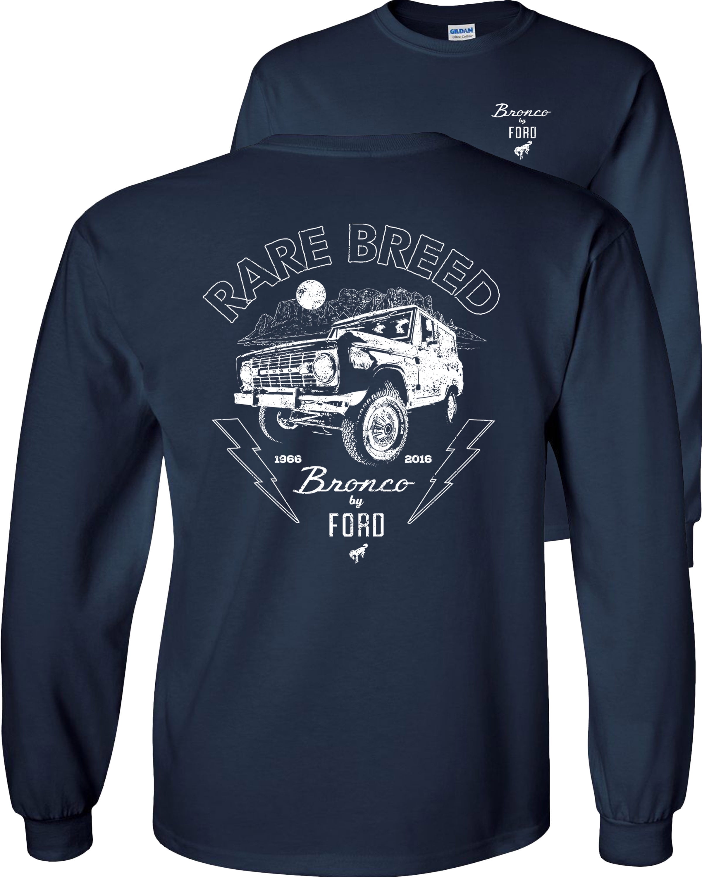 Fair Game Rare Breed 1966-2016 Ford Bronco Long Sleeve Shirt-Navy-3x