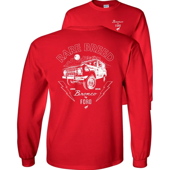 Fair Game Rare Breed 1966-2016 Ford Bronco Long Sleeve Shirt-Red-Medium
