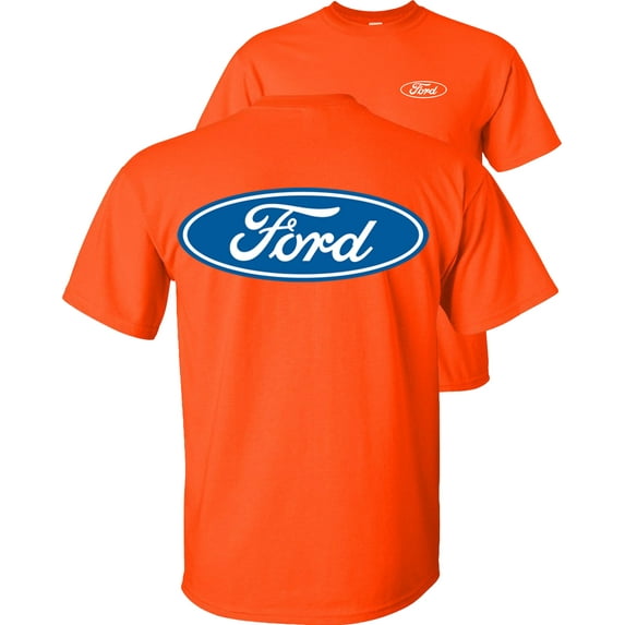 Fair Game Ford Oval Logo T-Shirt F&B, ford graphic tee-Orange-L
