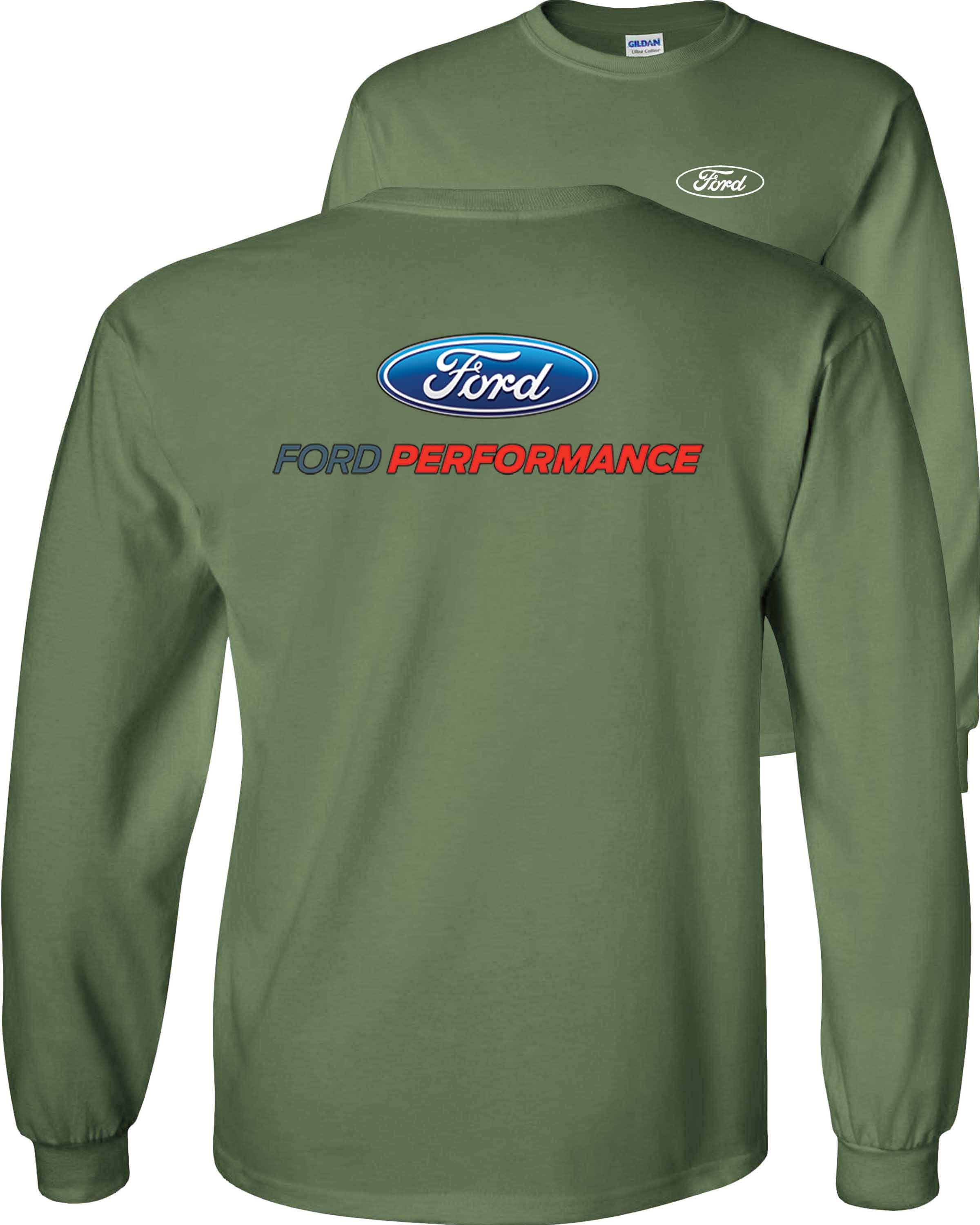 Fair Game Ford Performance Logo Long Sleeve Shirt GT Racing Design-Military Green-2x