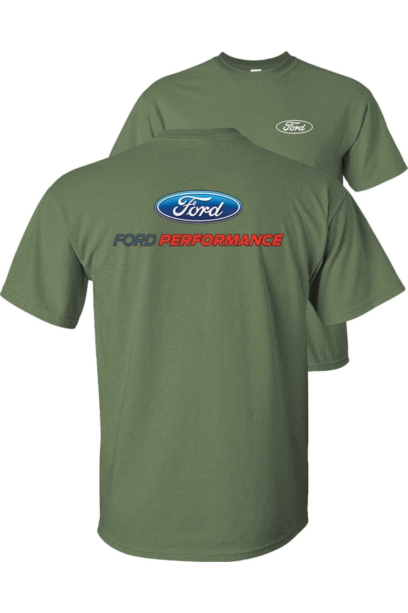 Ford Performance Logo T-Shirt GT Racing Design -Military Green-L