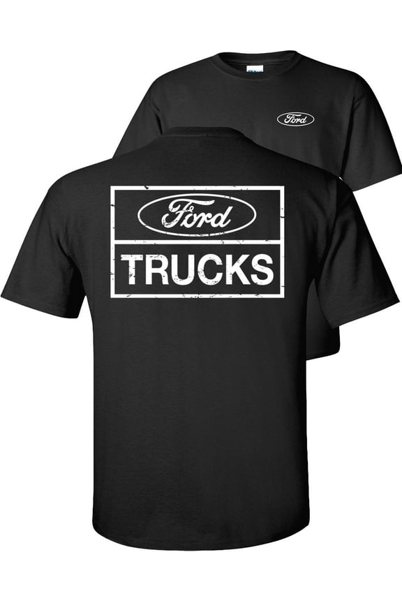 Ford Trucks T-Shirt F150 Ranger Truck Classic White Square Logo F&B-Black-XL