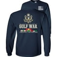 thumbnail image 1 of Fair Game Proud Veteran Gulf War Eagle Long Sleeve Shirt-Navy-Small, 1 of 5