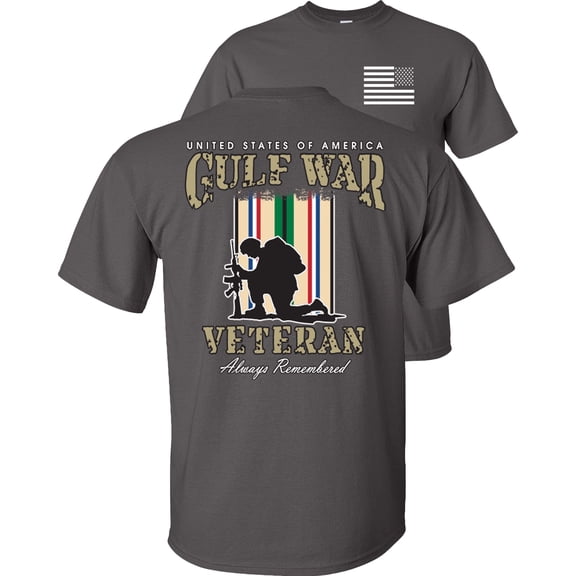 Fair Game Proud Veteran Gulf War Always Remember T-Shirt-Charcoal-M