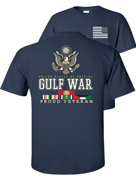 Proud Veteran Gulf War Eagle T-Shirt-Navy-L