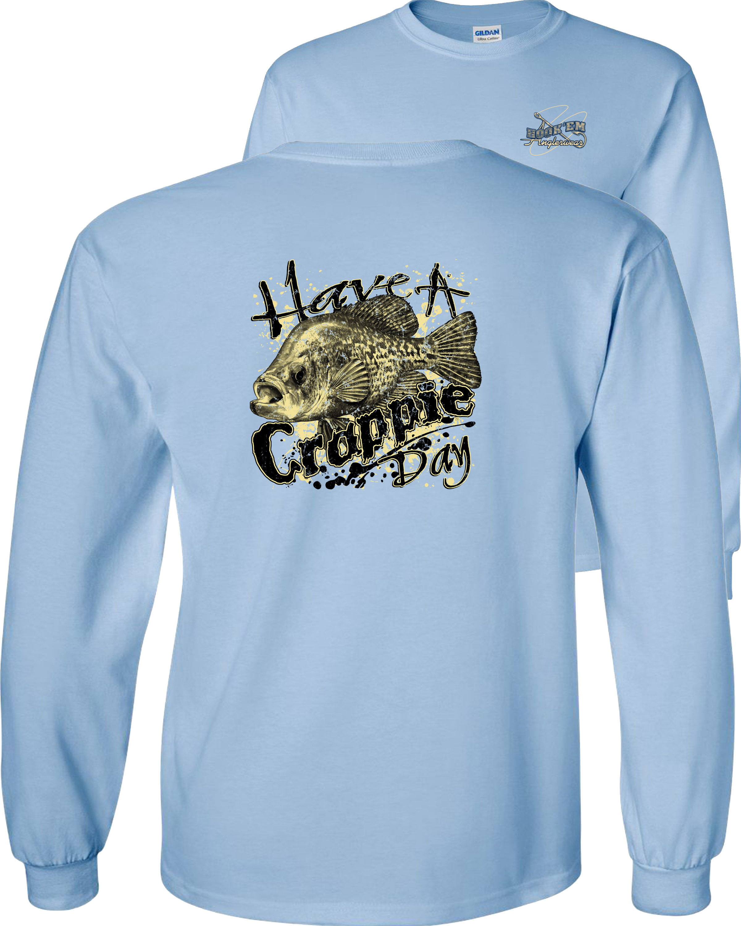 Fair Game Have a Crappie Day Long Sleeve Shirt, Fishing Graphic  Tee-Ash-Small