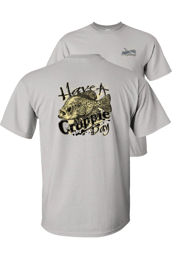 Have a Crappie Day T-Shirt, Fishing Graphic Tee-Ice Grey-2x