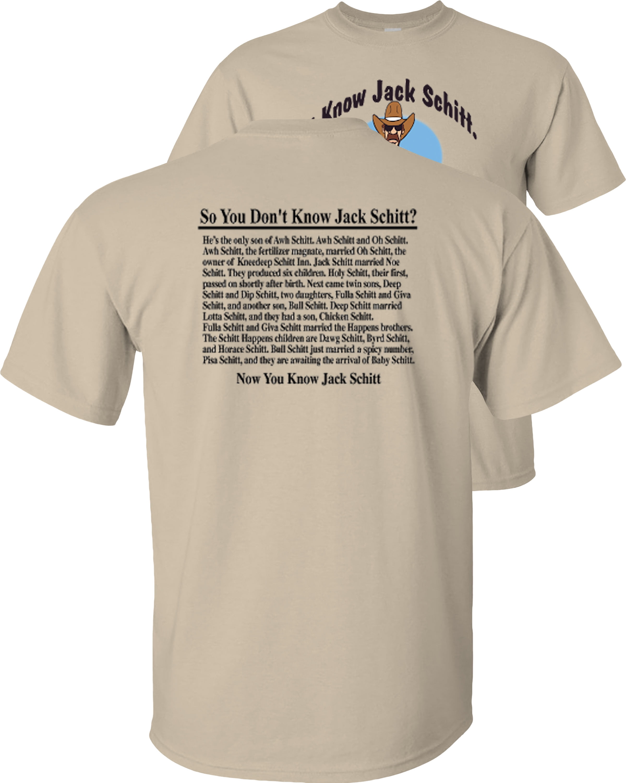 Fair Game I Know Jack Schitt T-Shirt Funny Jack Shit-Sand-M