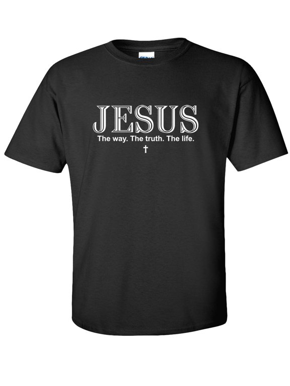 Jesus The Way The Truth The Life T-Shirt, Christian graphic tee-Black-M