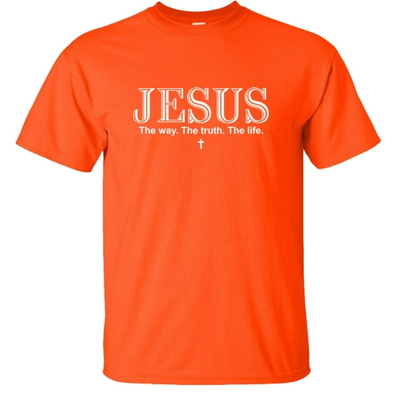 Fair Game Jesus The Way The Truth The Life T-Shirt, Christian graphic tee-Orange-M