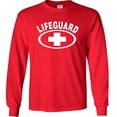 thumbnail image 1 of Fair Game Kids Life Guard Long Sleeve Shirt Lifeguarding Uniform Lifeguard Costume First Aid White Cross YMCA-Red-youth-small, 1 of 4