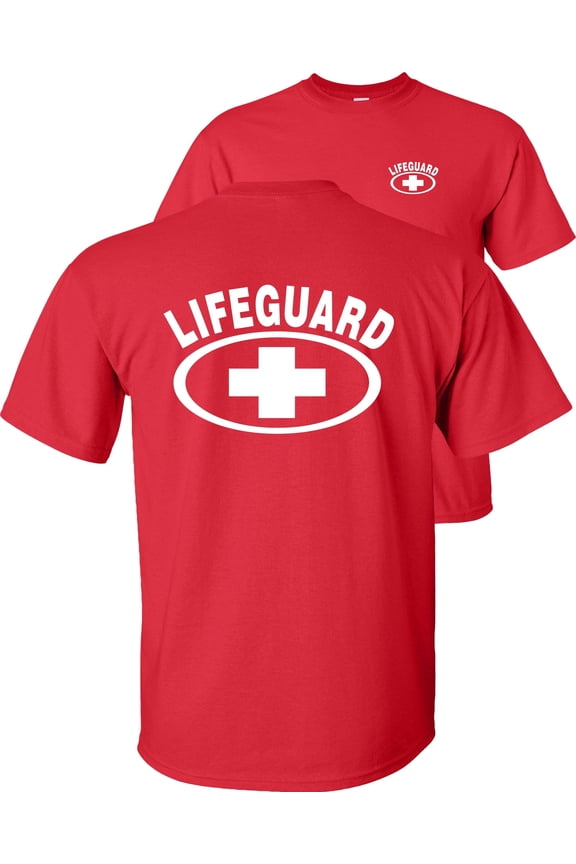 Life Guard T-Shirt, Lifeguard Cross F&B-Red-3x