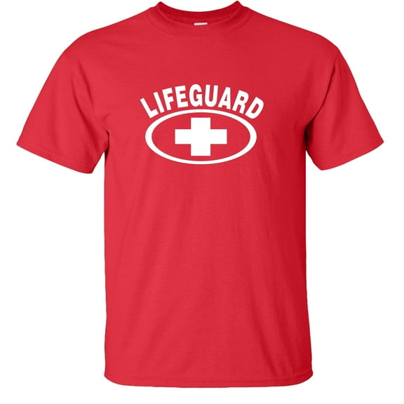 Fair Game Life Guard T-Shirt, Lifeguard Cross-Red-S