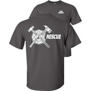 Fair Game Maltese Cross Fire Rescue T-Shirt Firefighter Fire-Kelly-L
