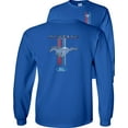 thumbnail image 1 of Fair Game Mustang Pony Stripe Ford Long Sleeve Shirt-Royal-Large, 1 of 6