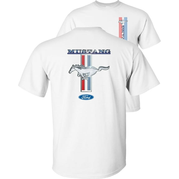 Fair Game Mustang Pony Stripe Ford T-Shirt-White-M