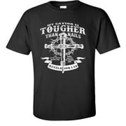 Fair Game My Savior is Tougher Than Nails T-Shirt, Christian Graphic Tee-Black-2x