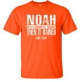 thumbnail image 1 of Fair Game Noah was a Conspiracy Theorist Then It Rained T-Shirt, Luke 17:26 Christian Graphic Tee-Orange-L, 1 of 4