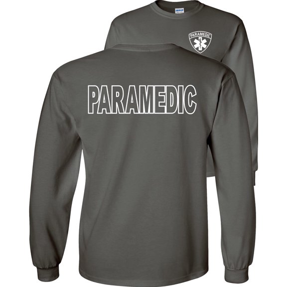 Fair Game Paramedic Long Sleeve Shirt-Charcoal-Gray-XL
