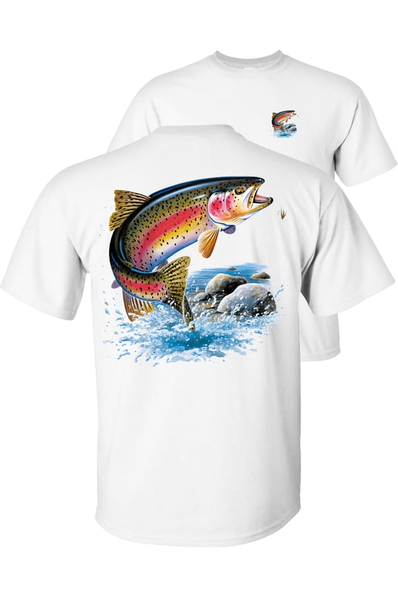 Rainbow Trout Fishing T-Shirt-White-L