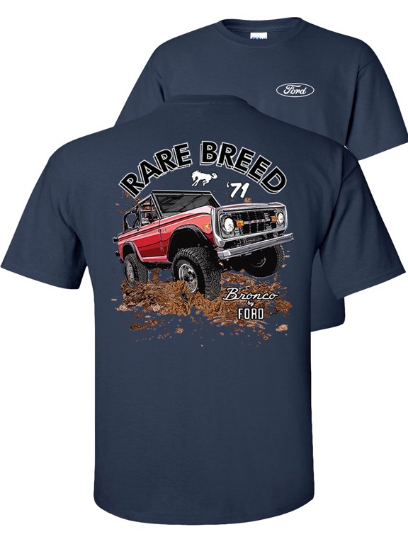 Rare Breed Ford Bronco T-Shirt Classic Vintage Retro Bronco 1971 Truck-Navy-M