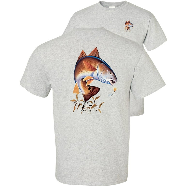 Fair Game Redfish Fishing T-Shirt, red drum, Fishing Graphic  Tee-White-Adult 3x