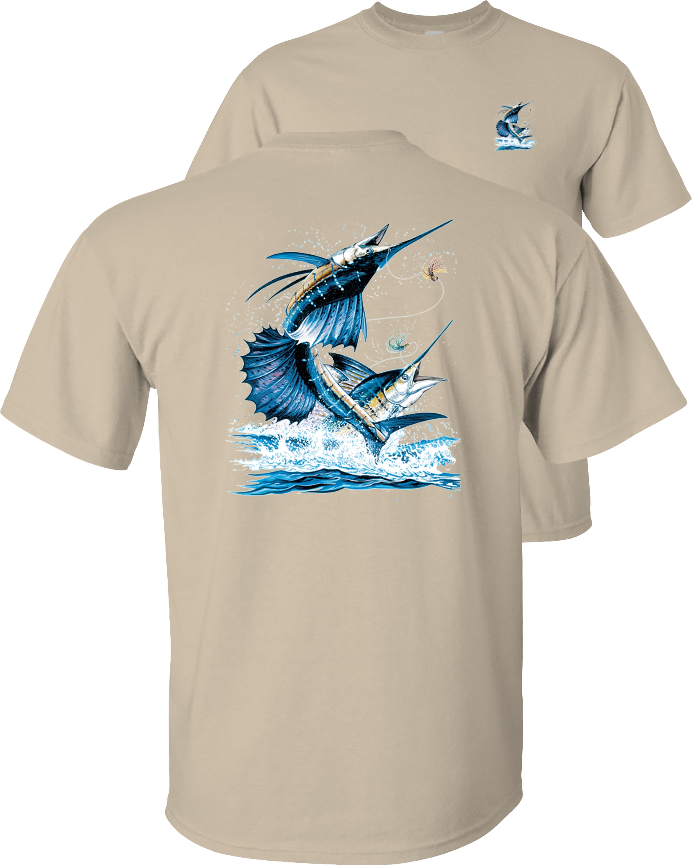 Fair Game Sailfish Fishing T-Shirt, Swordfish Saltwater Fish, Fishing  Graphic Tee-Ice Grey-XL