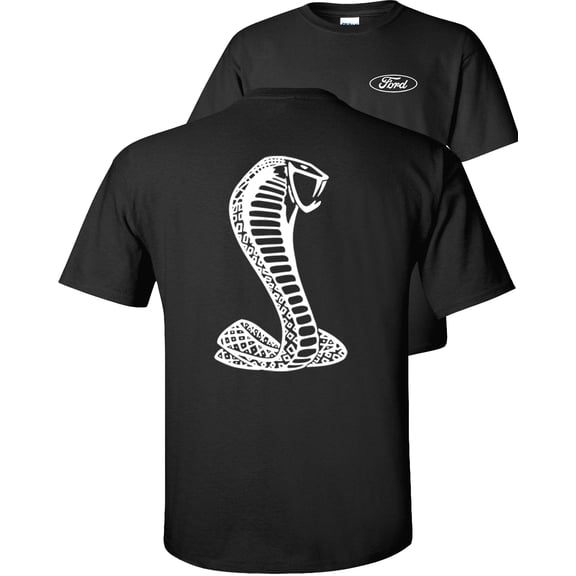 Fair Game Shelby White Cobra Ford T-Shirt-Black-2x