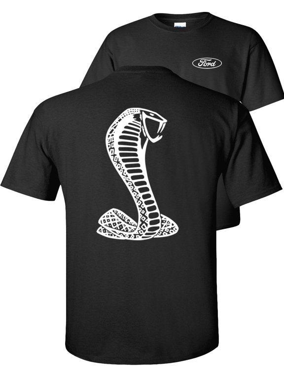 Shelby White Cobra Ford T-Shirt-Black-L