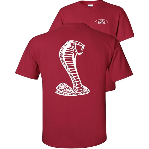 Fair Game Shelby White Cobra Ford T-Shirt-Cardinal-Red-2x