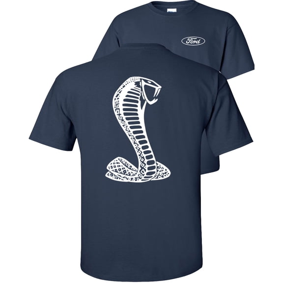 Fair Game Ford Shelby Cobra T-Shirt Mustang White Carroll Cobra Silhouette-Navy-Blue-M