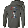 thumbnail image 1 of Fair Game Shelby Cobra Red White Blue Long Sleeve Shirt-Charcoal-Small, 1 of 6