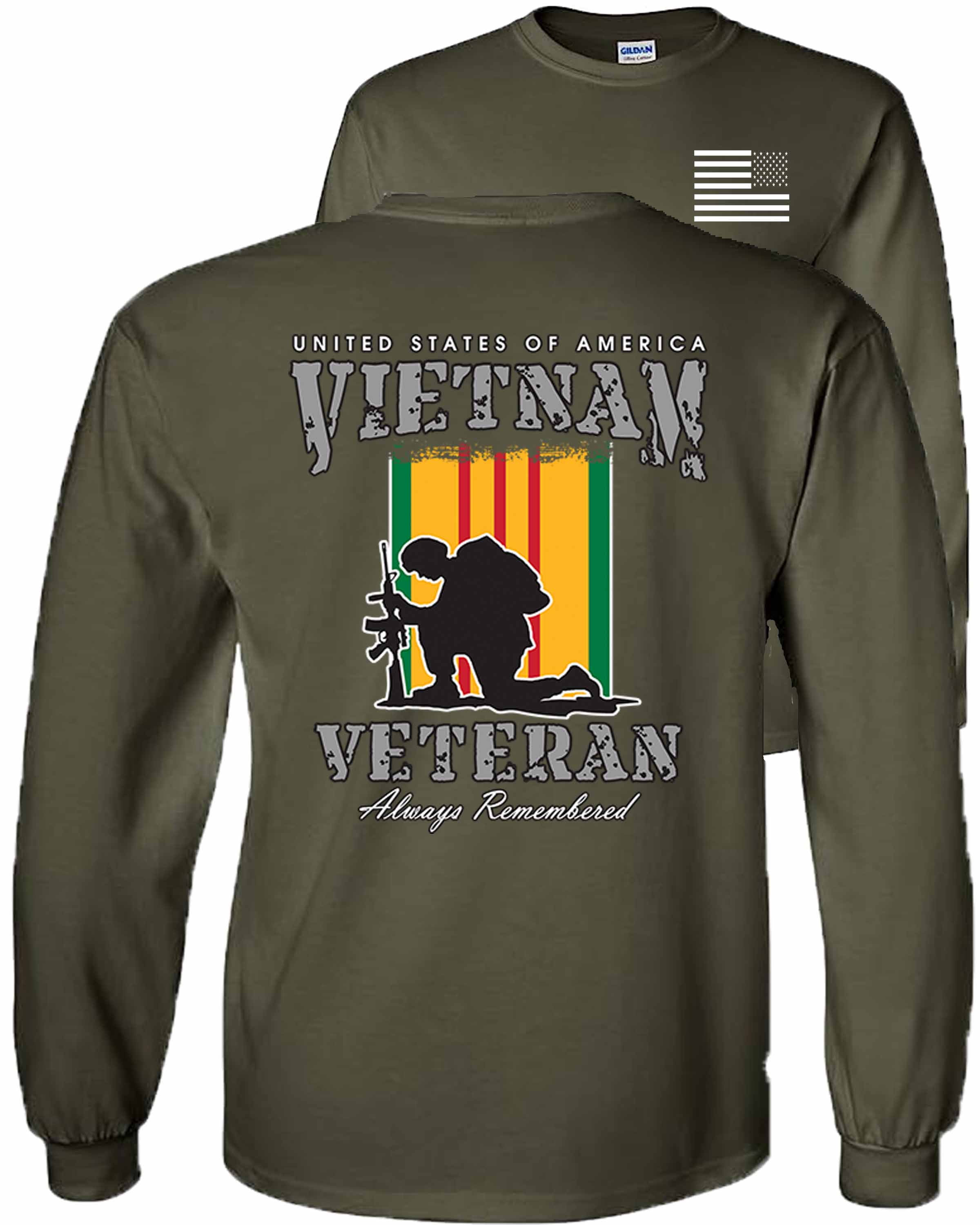 Fair Game Vietnam Veteran Long Sleeve Shirt USA Service Medal Ribbons Flag Always Remember