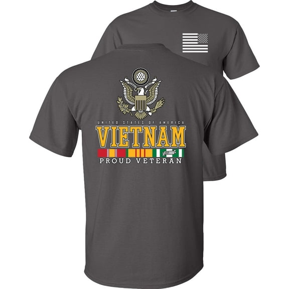 Fair Game Proud Vietnam Veteran Eagle T-Shirt-Charcoal-S