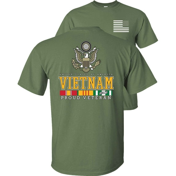 Fair Game Proud Vietnam Veteran Eagle T-Shirt-Military Green-2x