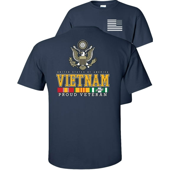 Fair Game Proud Vietnam Veteran Eagle T-Shirt-Navy-L