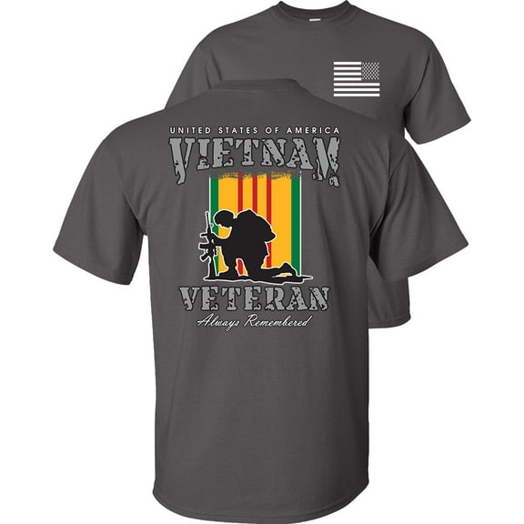 Fair Game Proud Vietnam Veteran Always Remember T-Shirt-Charcoal-L