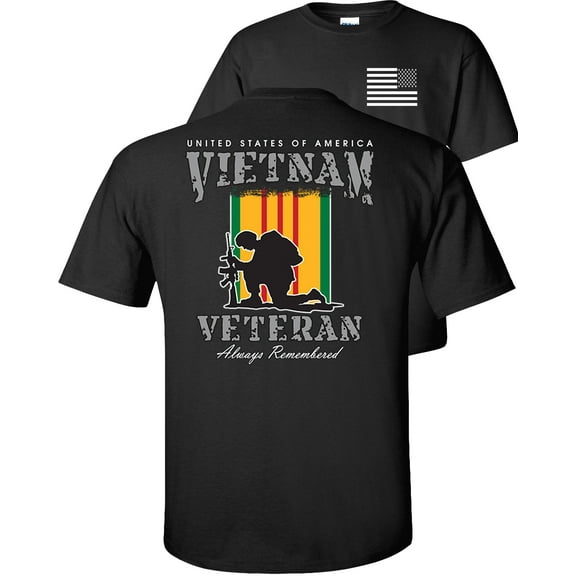 Fair Game Vietnam Veteran T-Shirt USA Service Medal Ribbons Flag Always Remembert-Black-4x
