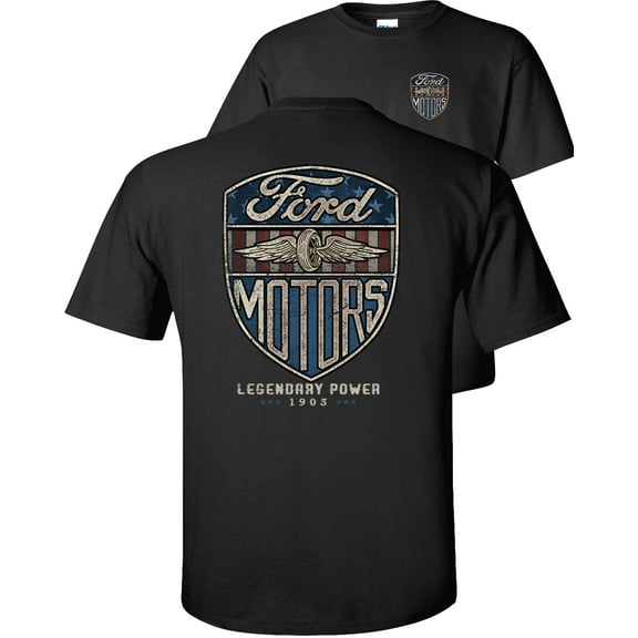 Fair Game Vintage Ford Motors T-Shirt Legendary Power 1903-Black-4x