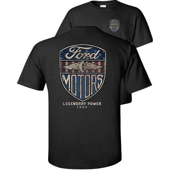 Fair Game Vintage Ford Motors T-Shirt Legendary Power 1903-Black-M