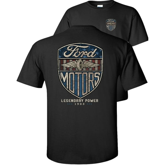 Fair Game Vintage Ford Motors T-Shirt Legendary Power 1903-Black-S