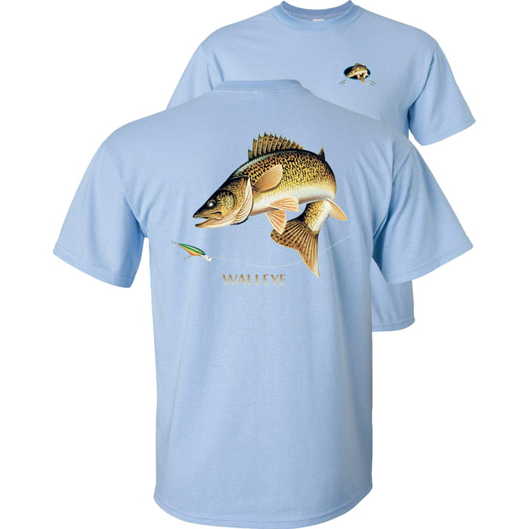 Fair Game Walleye T-Shirt Combination Profile-Light Blue-3x